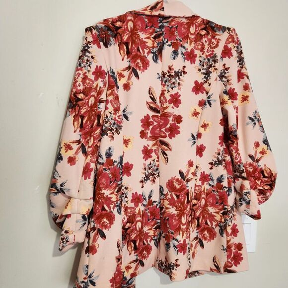 Boomboom Jeans Floral Blazer Size Large 3/4 Sleeves Open Jacket - Picture 3 of 11